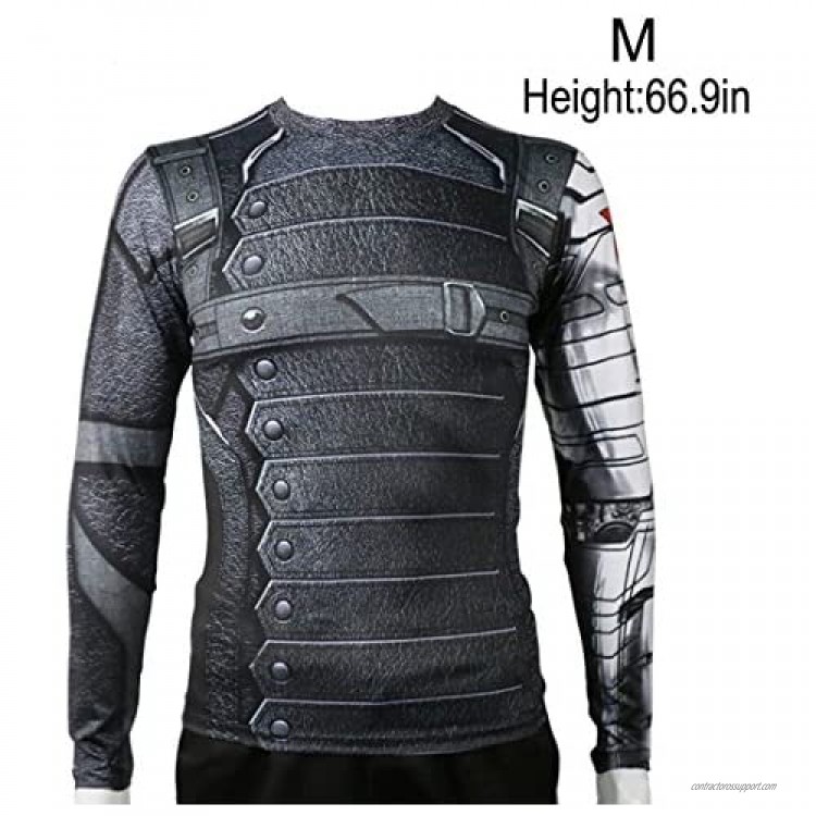 Rulercosplay Winter Soldier Shirt Long Sleeves Sport Shirt Fittness Shirt