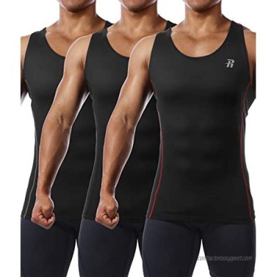 Runhit 3 Pack Men's Compression Tank Tops Sleeveless Compression Shirts for Men