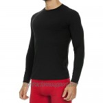 Thermajohn Mens Ultra Soft Thermal Shirt - Compression Baselayer Crew Neck Top – Fleece Lined Long Sleeve Underwear T Shirt