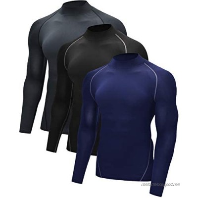 Vogyal Men's Cool Dry Athletic Compression Long Sleeve Baselayer Workout T-Shirts