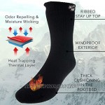 2 Pairs of Mens Thick Heat Trapping Insulated Boot Thermal Socks Pack Warm Winter Crew For Cold Weather