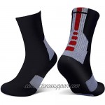 5 Pairs Mens Athletic Crew Socks Basketball Cushioned Thick Sport Long Compression Socks 6.5-11.5