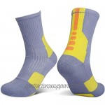 5 Pairs Mens Athletic Crew Socks Basketball Cushioned Thick Sport Long Compression Socks 6.5-11.5