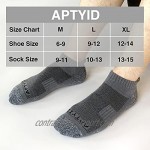 APTYID Men's Performance Cushion Ankle Athletic Running Socks (6 Pairs）
