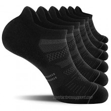 CelerSport 6 Pack Men's Running Ankle Socks with Cushion  Low Cut Athletic Sport Tab Socks