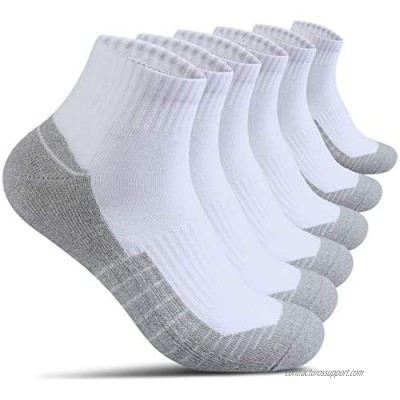 Cotton Socks for Men Low Cut  Max Cushion Thick Athletic Ankle Mens Sock for Hiking Running Sport Work 6 Pack