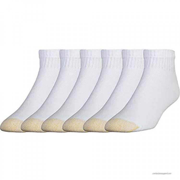 Gold Toe Men's Cotton Quarter Athletic Sock ((12 pair) 10-13 White)