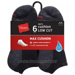 Hanes Men's Comfortblend Max Cushion 6-pack Black Low Cut Socks Shoe Size: 6-12