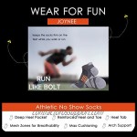 JOYNÉE Men's 6 Pack Athletic No Show Performance Comfort Cushioned Low Cut Running Tab Socks