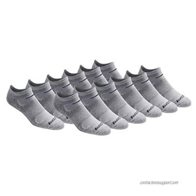 Saucony Men's Multi-Pack Mesh Ventilating Comfort Fit Performance No-Show Socks  Grey (12 Pairs)  Shoe Size: 8-12