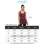 Cestyle Womens Workout Sports Yoga Racerback Tank Tops with Built in Bra Activewear