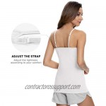 Vislivin Womens Cotton Camisole Adjustable Strap Tank Tops with Shelf Bra Stretch Undershirts