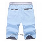 STICKON Men's Shorts Casual Classic Fit Drawstring Summer Beach Shorts with Elastic Waist and Pockets