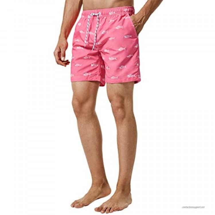 maamgic 7 Swim Shorts Mens Quick Dry Swim Trunks with Mesh Lining Teen Funny Print Swimwear Swimsuit