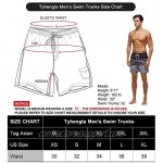 Tyhengta Mens Printed Swim Trunks Quick Dry Beach Shorts with Mesh Lining