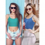 8 Pieces Crop Cami Top for Women Spaghetti Strap Tank Top Racerback Sleeveless Camisole Tops for Sports Yoga Valentine's Day