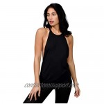 90 Degree By Reflex Womens Strappy Open Back Workout Tank Top