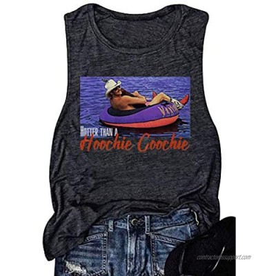 Hotter Than A Hoochie Coochie Country Music Tank Tops Vintage Graphic Summer Workout T Shirts for Women