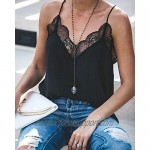Summer Tank Tops for Womens Lace Cami V Neck Spaghetti Strap Sexy Camis Sleeveless T-Shirt