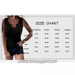 Womens Ribbed Knit Tank Tops Casual Sleeveless Cami Tops V Neck Fitted Shirts Blouse