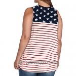 YONYWA 4th of July Women American Flag Plus Size Tank Top Summer Sleeveless Stars and Stripes Patriotic Tunic T-Shirt
