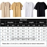Fashonal Mens Linen Shirt Renaissance Casual Cotton Short Sleeve T Shirts Summer Tunic Tops for Men White Medium