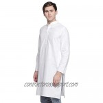 In-Sattva Men's Indian Banded Classic Collar Pure Cotton Kurta Tunic