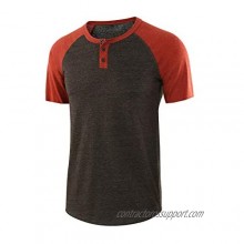 Janjunsi Men's Two Tone T-Shirt - Summer Short Sleeve Crew-Neck Slim Comfort Top