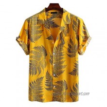 Lravieyew Mens Ethnic Style Shirt Short Sleeve Casual Buttons Down Shirt Colorful Printed Shirts for Beach Party