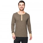 Noble Mount Men's Double Layer Thermal Long Sleeve Henley Top