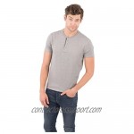 SOIZZI Fashion Men Classic Henley Slim Fit T Shirt Organic Cotton Short Sleeve Basic and Casual Design Tee