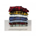 Andrew Scott Men's Button Down Regular Fit Long Sleeve Plaid Flannel Casual Shirts -Pack of 3