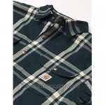 Carhartt Men's Relaxed Fit Flannel Sherpa-Lined Snap-Front Plaid Shirt Jacket