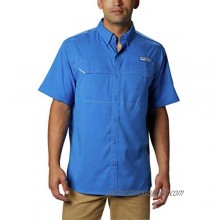 Columbia Men's PFG Low Drag Offshore Short Sleeve Shirt Vivid Blue Small