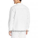 Cubavera Men's Long Sleeve 100% Linen Essential Shirt with Eyelet Detail