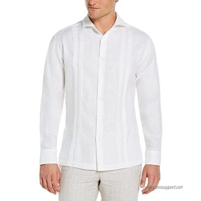 Cubavera Men's Long Sleeve Linen Multi Tuck Guayabera Shirt