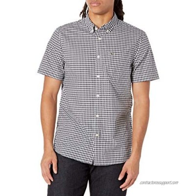 Lacoste Men's Short Sleeve Gingham Regular Fit Poplin Shirt