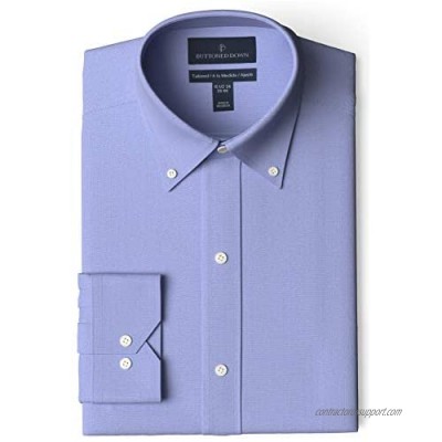  Brand - Buttoned Down Men's Tailored-Fit Button Collar Pinpoint Non-Iron Dress Shirt  Blue  16.5" Neck 32" Sleeve