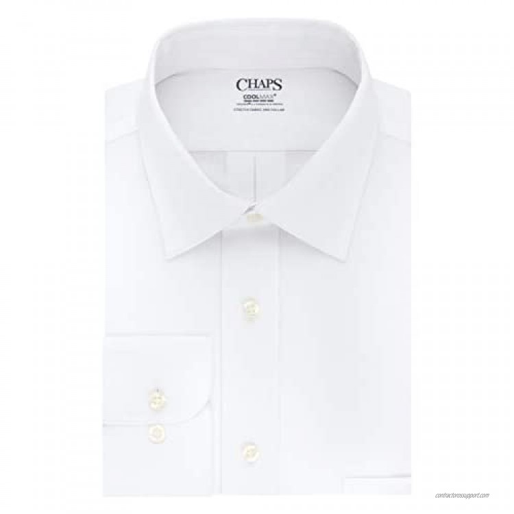 Chaps Men's Dress Shirt Regular Fit Stretch Collar Cool Max Solid