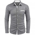 COOFANDY Men's Slim Fit Cotton Dress Shirt Wrinkle Free Polka Dots Button Down Collar Shirt