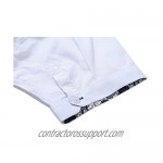 Dioufond Mens Dress Shirts Short Sleeve Button Down Shirts for Men White Short Sleeve 2XL