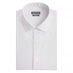 Kenneth Cole Reaction Men's Chambray Slim Fit Solid Spread Collar Dress Shirt