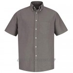 Red Kap Men's Executive Oxford DreShort Sleeve Shirt Solid Grey Short Sleeve inch neck