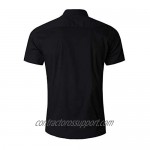 TOSKIP Men's Slim Fit Solid Dress Shirts Button Down Cotton Short Sleeve Shirt