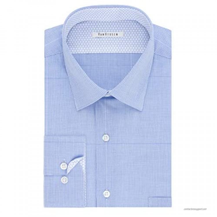 Van Heusen Men's Air Regular Fit Micro Check Spread Collar Dress Shirt