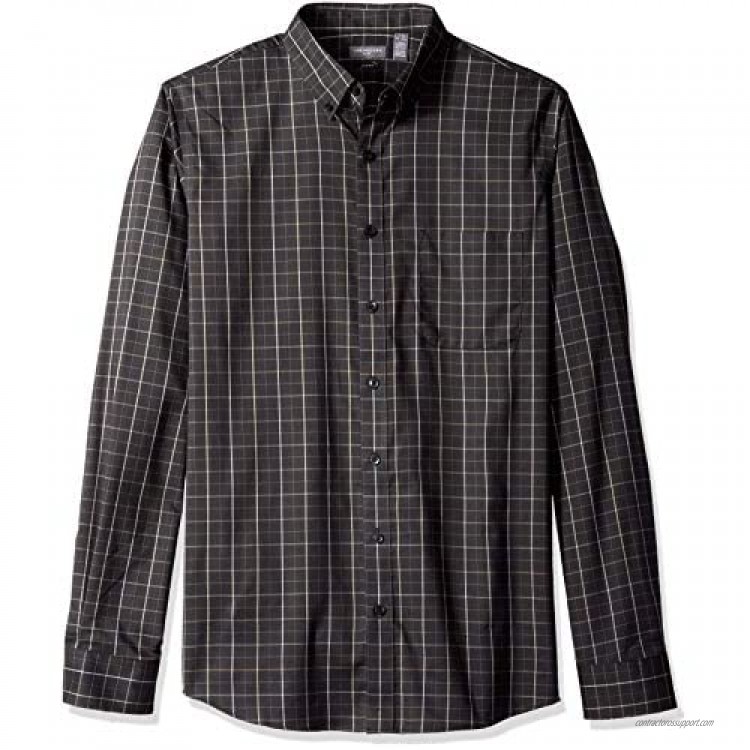 Van Heusen Men's Slim Fit Flex Long Sleeve Button Down Stretch Windowpane Shirt