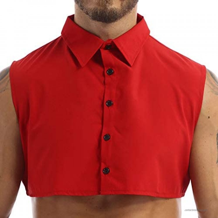 YOOJOO Fake Collar Detachable Dickey Collar Solid Color Half Shirts False Collar for Young Man