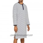 Ekouaer Men's Night Sleep Shirts Comfy Long Sleeve Mid-Length Nightgown Loose Striped Nightshirts S-XXL