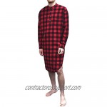 Lee Valley Men's Genuine Irish Cotton Flannel Nightshirt (Medium LV9 Red Black Check)