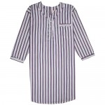 Men's Nightshirt Gown Long Sleeve Light Weight Cotton Poly